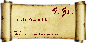 Imreh Zsanett névjegykártya